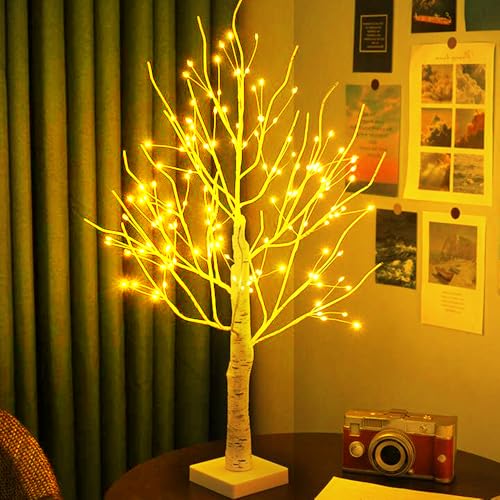 Hojalis LED Baum Lichter, Birke Lichterbaum Innen mit 144 Warmweißer LEDs Licht, LED Baum Innen, Verstellbare Äste USB/Batteriebetrieb Lichterbaum Innen, für Wohnzimmer, Büro, Esszimmer, Hochzeit (B) Hojalis LED Baum Lichter, Birke Lichterbaum Innen mit 144 Warmweißer LEDs Licht, LED Baum Innen, Verstellbare Äste USB/Batteriebetrieb Lichterbaum Innen, für Wohnzimmer, Büro, Esszimmer, Hochzeit (B) von Hojalis