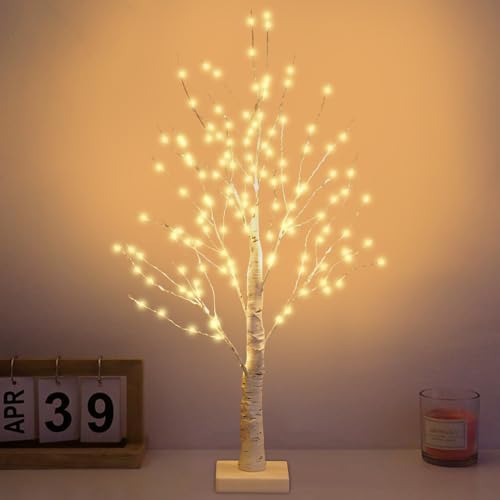 Hojalis LED Baum Lichter, Birke Lichterbaum Innen mit 144 Warmweißer LEDs Licht, LED Baum Innen, Verstellbare Äste USB/Batteriebetrieb Lichterbaum Innen, für Wohnzimmer, Büro, Esszimmer, Hochzeit (A) Hojalis LED Baum Lichter, Birke Lichterbaum Innen mit 144 Warmweißer LEDs Licht, LED Baum Innen, Verstellbare Äste USB/Batteriebetrieb Lichterbaum Innen, für Wohnzimmer, Büro, Esszimmer, Hochzeit (A) von Hojalis