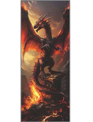 Diamond Painting Drache Tier Diamond Painting Erwachsene 5D Diamant Painting Bilder Erwachsene Kinder, DIY Diamond Painting Set Strass Stickerei Malerei für Home Wand Dekor Geschenke 120x40cm -596BD von Hojoomo