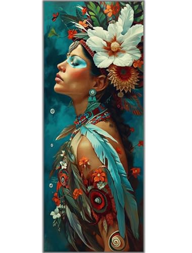 Diamond Painting Ethnisch Göttin Diamond Painting Erwachsene 5D Diamant Painting Bilder Erwachsene Kinder, DIY Diamond Painting Set Strass Stickerei Malerei für Home Wand Dekor Gifts (60x30cm) -550BD von Hojoomo