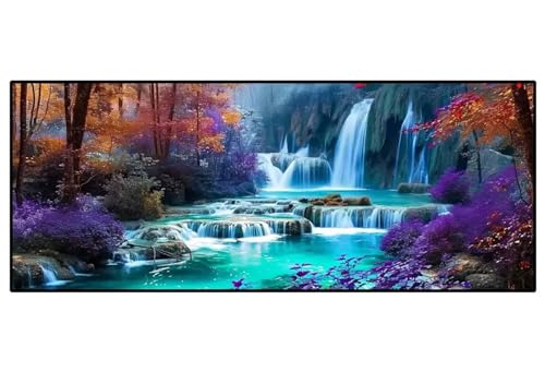 Diamond Painting Landschaft Fluss, Diamond Painting Groß xxl 100 X 35 cm, DIY Diamant Painting Bilder, 5D Diamond Painting Erwachsene, Daiments Painting Diamond Art Crafts, Haus Wand Dekoration -13FC von Hojoomo
