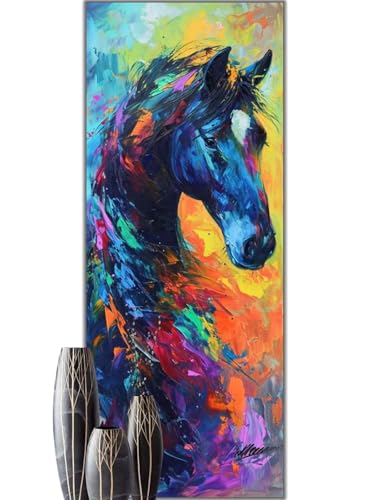 Diamond Painting Pferd Tier Diamond Painting Groß xxl 120 X 50 cm, DIY Diamant Painting Bilder, 5D Diamond Painting Erwachsene Vollrunde Bohrer Diamond-Painting Crafts, Haus Wand Dekoration -455FC Diamond Painting Pferd Tier Diamond Painting Groß xxl 120 X 50 cm, DIY Diamant Painting Bilder, 5D Diamond Painting Erwachsene Vollrunde Bohrer Diamond-Painting Crafts, Haus Wand Dekoration -455FC von Hojoomo