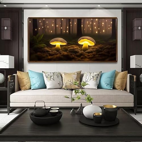 Pilze Diamond Painting, Malen Nach Zahlen Erwachsene, 5D Diamond Painting Erwachsene, Diamant Painting Bilder Kinder, DIY Daiming Panting, Dimondpaintin Crystal Arts, Home Wand Deko 60 X 120cm，a302 von Hojoomo