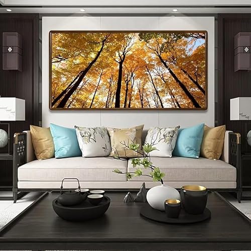 Wald Sonnenuntergang Diamond Painting, Malen Nach Zahlen Erwachsene, 5D Diamond Painting Erwachsene, Diamant Painting Bilder Kinder, DIY Daiming Panting Crystal Arts, Home Wand Deko 50 X 100cm，a440 von Hojoomo