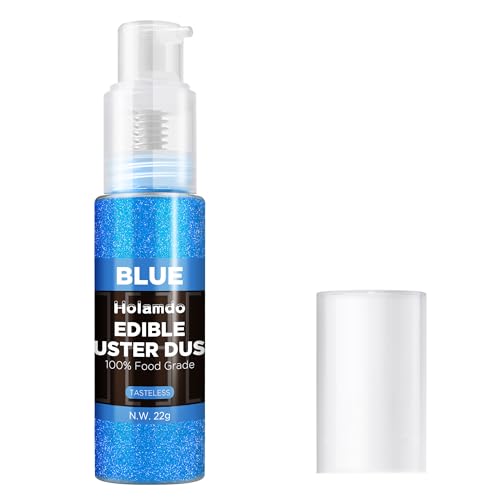 Essbarer Glitzer Spray Blau, 22g Lebensmittel Essbares Glitzer für GeträNke, Geschmacklos Essbare Glitzerpulver, Lebensmittel Pulver für Stitch Tortendeko, Fondant, Cocktails, Drinks Decor, Cupcakes von Holamdo