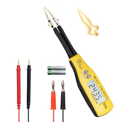 Holdpeak 990C SMD Smart Tester Zange tragbar 6000 Zähler, Widerstand / Kapazität CMS, Digitales Multimeter, automatische Scannung mit Ersatz-Test-Pins (Batterie im Lieferumfang enthalten) von HoldPeak