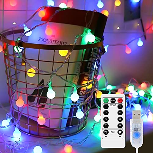 Holdden LED Kugel Lichterkette, LED Globe Lichterkette 8 Modi USB Kugel Lichtkette IP67 Wasserdicht (USB Bunt 5M50er) von Holdden