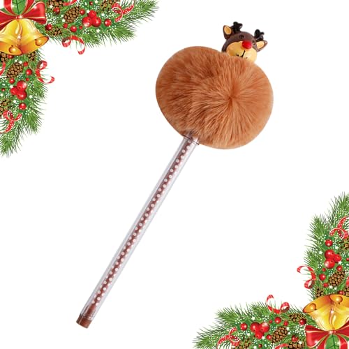 19 cm Weihnachtstintenroller – Cartoon-Kugelschreiber aus Plüsch mit Bommel | Weihnachtsstifte mit Rentier, Weihnachtsbaum, Schneemann-Form, Geschenk für Kollegen 19 cm Weihnachtstintenroller – Cartoon-Kugelschreiber aus Plüsch mit Bommel | Weihnachtsstifte mit Rentier, Weihnachtsbaum, Schneemann-Form, Geschenk für Kollegen von Holdes