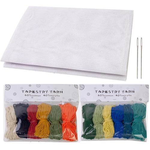 Holdes Anfänger-Leinwand Set, Blanko Leinwand Blätter zum Sticken | Leinwand Kit Nadelstich Set, glattes Öffnungssystem mit stabiler Struktur für Strickprojekte Häkeln u Holdes Anfänger-Leinwand Set, Blanko Leinwand Blätter zum Sticken | Leinwand Kit Nadelstich Set, glattes Öffnungssystem mit stabiler Struktur für Strickprojekte Häkeln u von Holdes