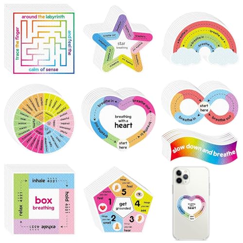 Holdes Anti-Stress-Sticker für Wasserflaschen, wasserdicht, taktil, ästhetisch, Regenbogen-Stil, für Büro, Telefon, Erwachsene und Jugendliche von Holdes
