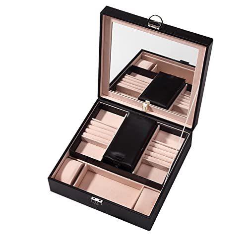 Holdes Aufbewahrungsbox für Schmuck, Schmuckkästchen mit Schublade, Schmuckschatulle, Organizer für Damen, Schmucketui mit 3 Schichten, Aufbewahrungsbehälter für Schmuck, aus PU-Leder Holdes Aufbewahrungsbox für Schmuck, Schmuckkästchen mit Schublade, Schmuckschatulle, Organizer für Damen, Schmucketui mit 3 Schichten, Aufbewahrungsbehälter für Schmuck, aus PU-Leder von Holdes