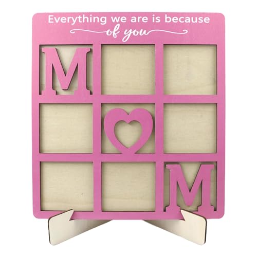 Holdes Bilderrahmen Collage Mama, Bilderrahmen Collage Papa | Bilderrahmen aus Holz – Wand-Bilderrahmen mit Raster in neun quadratischen Farben für Desktop-Anzeige, Vatertag und Muttertag von Holdes
