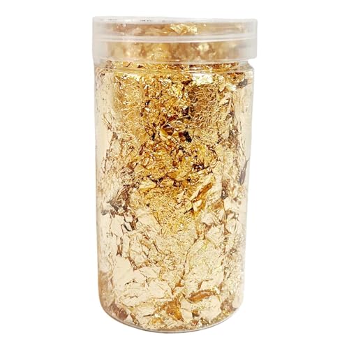 Holdes Blattgold für Handwerk, Goldflocken für Harz – simulierte und glitzernde Goldblätter | Blattgold dekorativ, vielseitig zum Malen, von Holdes