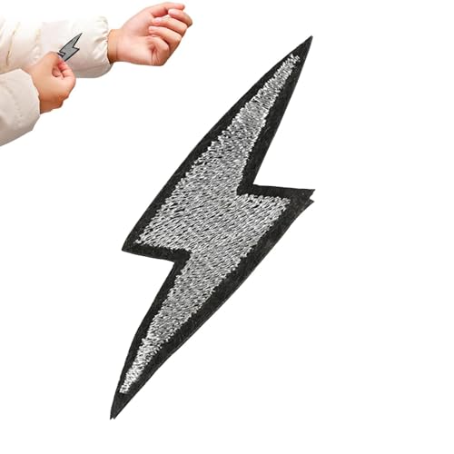 Holdes Blitz-Patches für Kleidung, Stickerei-Patches für Kleidung | Blitz-Patches für Jacken, Kleidungsreparaturen, handgefertigtes Handwerk, Geldbörse, Stoffnäher, Patches von Holdes