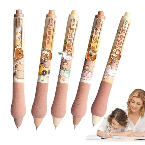 Holdes Cartoon Capybara Kugelschreiber, Capybara Tintenstift, einziehbare Capybara-Tintenstifte für Journalnotizen, Cartoon 5 x Stationery Rollerball School Supplies for Diary, Notizen, Meetings Holdes Cartoon Capybara Kugelschreiber, Capybara Tintenstift, einziehbare Capybara-Tintenstifte für Journalnotizen, Cartoon 5 x Stationery Rollerball School Supplies for Diary, Notizen, Meetings von Holdes