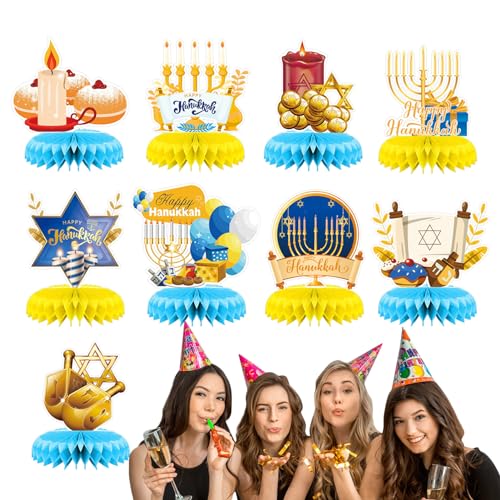 Holdes Chanukka-Schreibtischdekoration, Tischdekoration aus Chanukah-Wabenpapier, klassische Dekoration mit Wabenmuster, für Partys und Feiertage Holdes Chanukka-Schreibtischdekoration, Tischdekoration aus Chanukah-Wabenpapier, klassische Dekoration mit Wabenmuster, für Partys und Feiertage von Holdes