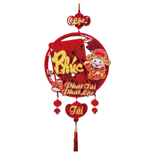 Holdes Dekoration für das Frühlingsfest, Dekoration des chinesischen Neujahrs 2025, chinesischer Fu Distiker 2025, Frühlingspopper, Banner-Anhänger, Rot, von Holdes