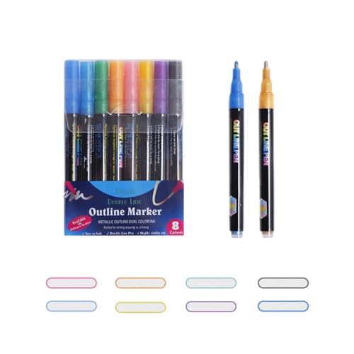 Holdes Doppelzeilige Stifte | Marker mit doppelter Linie Glitzer – Glitzerstifte, Zeichenstifte für Tagebuch, Grußkarten, Zeichnen Holdes Doppelzeilige Stifte | Marker mit doppelter Linie Glitzer – Glitzerstifte, Zeichenstifte für Tagebuch, Grußkarten, Zeichnen von Holdes