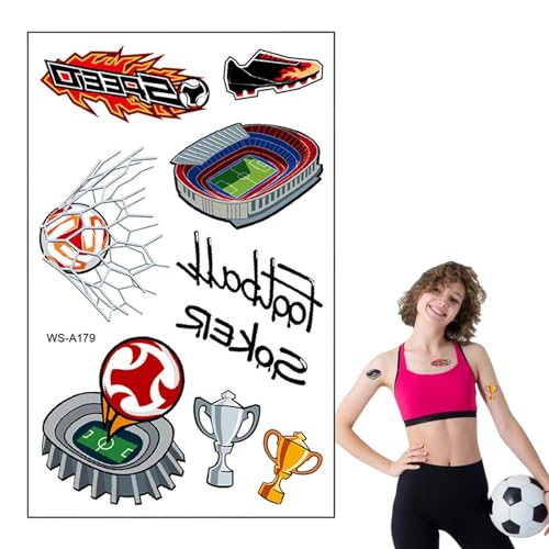 Holdes Fußball-Aufkleber für Wasserflaschen, Fußball-Aufkleber, Fußball-Aufkleber, 10 Stück, Aufkleber für von Holdes