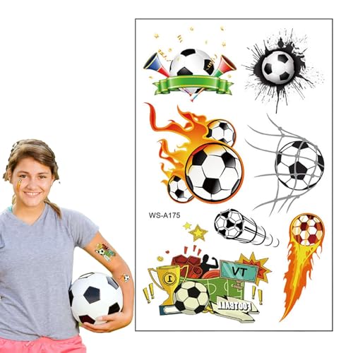 Holdes Fußball Aufkleber für Wasserflaschen, Fußball Wasserflaschenaufkleber | Fußball Aufkleber Sport Aufkleber - Fußballmannschaft Aufkleber, 10 Stück von Holdes