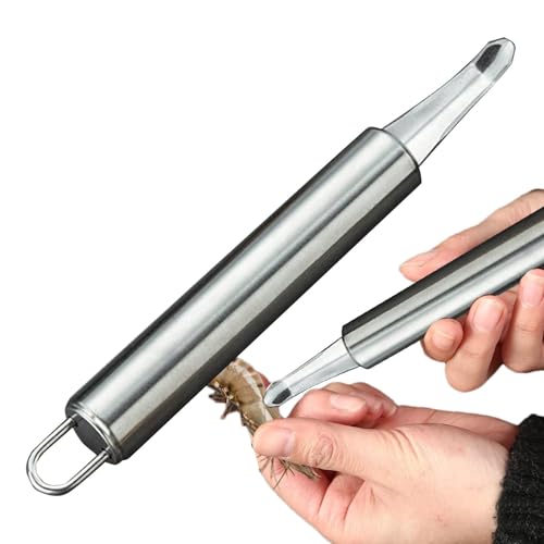 Holdes Garnelenschneider aus Edelstahl, multifunktionaler Garnelenreiniger, Crab Tools Garnelenschäler mit ergonomischem Griff, Garnelenschneider für präzise Positionierung und Schneiden von Holdes
