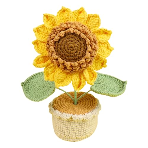 Holdes Häkelblumen, Häkelblumen, handgefertigte Häkel-Blumendekoration | Tischdekoration für Zuhause, 25 cm große Verzierung für Wohnzimmer, Schlafzimmer, Büro von Holdes