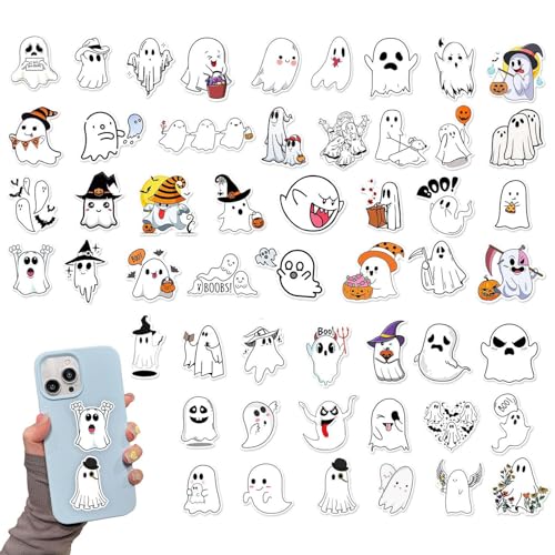 Holdes Halloween-Geisteraufkleber, Cartoon-Geister-Handwerk, Weiß, selbstklebend, Halloween, für Telefon, Tasse, Laptop, Gepäck, Holdes Halloween-Geisteraufkleber, Cartoon-Geister-Handwerk, Weiß, selbstklebend, Halloween, für Telefon, Tasse, Laptop, Gepäck, von Holdes