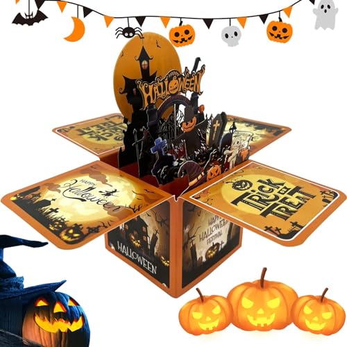 Holdes Halloween-Kartenbox, Halloween-Grußkarten, lustige Halloween-Grußkarten, Halloween-Partykarte, Partygeschenke für Süßigkeiten oder Leckereien, kreatives Partyzubehör Holdes Halloween-Kartenbox, Halloween-Grußkarten, lustige Halloween-Grußkarten, Halloween-Partykarte, Partygeschenke für Süßigkeiten oder Leckereien, kreatives Partyzubehör von Holdes