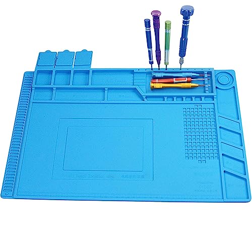 Holdes Hitzebeständiges Lötpad | antistatische elektronische Reparatur-Arbeitsmatte, 45 x 30 cm, hitzebeständige Arbeitsmatte mit Skalenlineal für Elektronikreparatur von Holdes