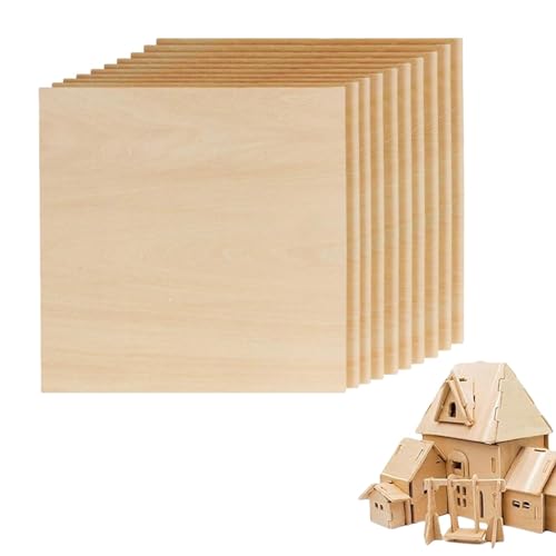 Holdes Holzblätter zum Basteln, unfertige Holzblätter | Sperrholzplatten 10 Stück für DIY Ornamente | Unvollendete Holzblätter zum Beizen, Bemalen von Holdes