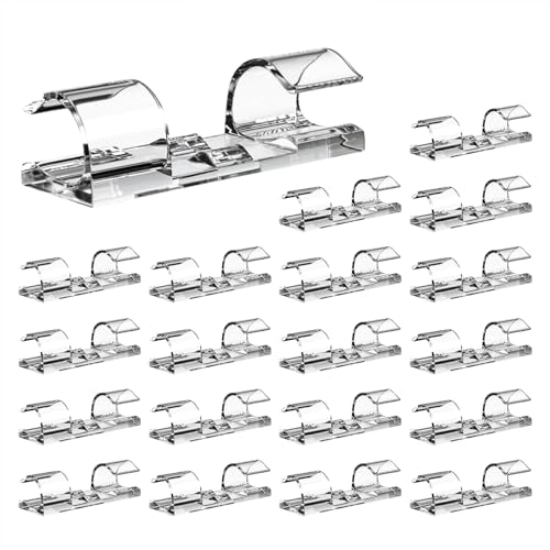 Holdes Kabelclips Kleber, Kleber für Kabelclips | Kleiner Kabelhalter 20 Stück | Kabelmanagement für Tische, Wanddrahtklammern für Autos, Kabelmanagement, Kabelmanagement, Klemmen von Holdes