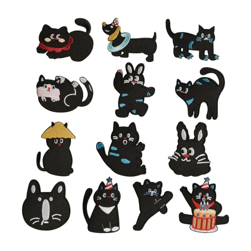 Holdes Katzen-Patches zum Aufbügeln, Katzen-Aufnäher, 13 Stück, bestickte Patches für Teenager, niedliche Katzen-Dekoration mit gestickten Buchstaben, elegante Eisen-Patches, Akzente Holdes Katzen-Patches zum Aufbügeln, Katzen-Aufnäher, 13 Stück, bestickte Patches für Teenager, niedliche Katzen-Dekoration mit gestickten Buchstaben, elegante Eisen-Patches, Akzente von Holdes