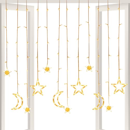 Holdes LED-Lichterketten für Weihnachten – LED-Lichtervorhänge mit umschaltbarem Beleuchtungsmodus, 3,5 m für Wanddekoration von Tür, Fenster von Holdes