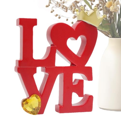 Holdes Liebeszeichen Wanddekoration, Liebesbrief, rotes Liebeswort zum Valentinstag - Romantisches rotes Buchstabenzeichen in Liebesform, Tischornamente für Holdes Liebeszeichen Wanddekoration, Liebesbrief, rotes Liebeswort zum Valentinstag - Romantisches rotes Buchstabenzeichen in Liebesform, Tischornamente für von Holdes