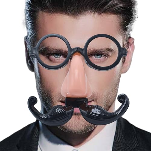 Holdes Lustige Nasenkostüm-Brille, Schnurrbart-Kostüm-Brille, lustige Halloween-Nasenbrille mit Schnurrbart | Fantasie-Brille, Scherzzubehör für Gentleman, Holdes Lustige Nasenkostüm-Brille, Schnurrbart-Kostüm-Brille, lustige Halloween-Nasenbrille mit Schnurrbart | Fantasie-Brille, Scherzzubehör für Gentleman, von Holdes