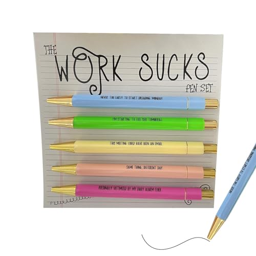 Holdes Lustige Stifte für Kollegen, lustige Stifte für Erwachsene | Leichte Kugelschreiber und Schreibstifte für reibungsloses Schreiben,Schwarze Stifte mit leuchtenden Farben, tragbare lustige von Holdes
