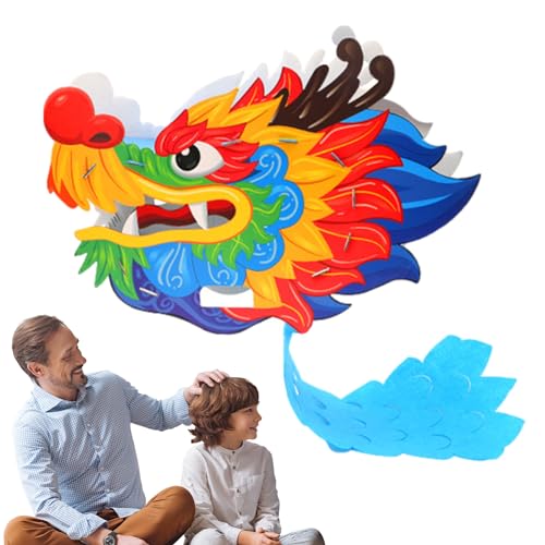 Holdes Papierdekoration des Sternzeichens Drache, chinesischer Papierdrache | Bastelpapier, Handwerk, Dekoration des Frühlingsfests, Drachenkopf, Sternzeichen, stabile Struktur, Geschenk von Holdes