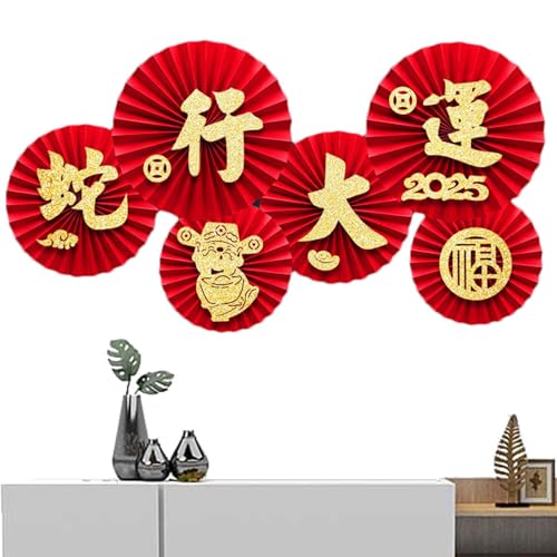 Holdes Papierfächer für chinesische Neujahrsdekorationen, Papierfächer für das chinesische Neujahr, 6 Stück, Dekoration für das chinesische Neujahr, Wanddekoration zum Aufkleben Holdes Papierfächer für chinesische Neujahrsdekorationen, Papierfächer für das chinesische Neujahr, 6 Stück, Dekoration für das chinesische Neujahr, Wanddekoration zum Aufkleben von Holdes