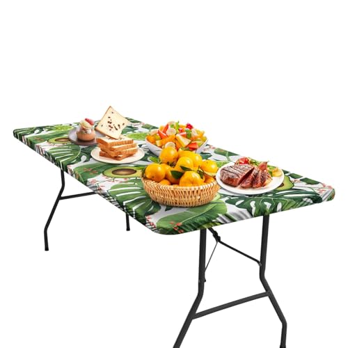 Holdes Picknick-Tischdecke – schicke, grüne rechteckige Tischdecke, 1,8 m, winddicht, elastisch, für Camping, -Ausrüstung von Holdes