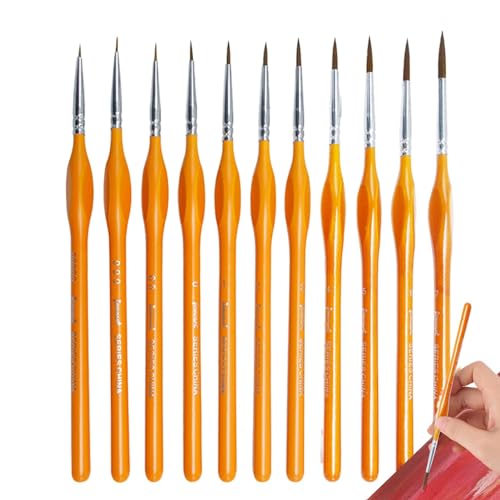 Holdes Pinsel für Detailmalerei, feiner Pinsel für Malerei – 11 Pinsel für feine Details, Miniaturpinsel, professionelles Set mit kleinen Pinseln, Detailpinsel von Holdes
