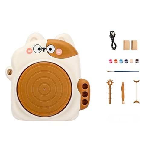 Holdes Pottery Wheel Formmaschine – Elektrisches Keramikrad – Einstellbare Geschwindigkeit Katze Ton Maschine, Modelliermasse und Werkzeuge für Tonkunsthandwerk, Unterricht, Heimgebrauch, Kinder Holdes Pottery Wheel Formmaschine – Elektrisches Keramikrad – Einstellbare Geschwindigkeit Katze Ton Maschine, Modelliermasse und Werkzeuge für Tonkunsthandwerk, Unterricht, Heimgebrauch, Kinder von Holdes