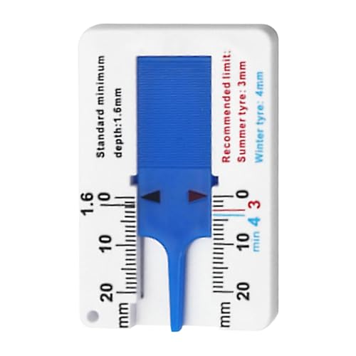 Holdes Reifentiefenmesser, Reifentiefenmesser, Profilmessgerät, 0-20 mm, einfaches und tragbares Messgerät, präzises Messen der Bandtiefe von Holdes