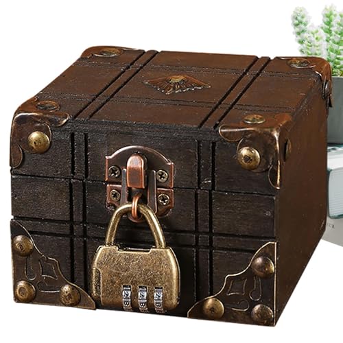 Holdes Schmuckschatulle – Aufbewahrungsbox aus Holz Retro | mit Schloss Schatzkiste für Schmuck Vintage Kleine Aufbewahrungsbox für Zuhause, Geschenk für Büro Holdes Schmuckschatulle – Aufbewahrungsbox aus Holz Retro | mit Schloss Schatzkiste für Schmuck Vintage Kleine Aufbewahrungsbox für Zuhause, Geschenk für Büro von Holdes