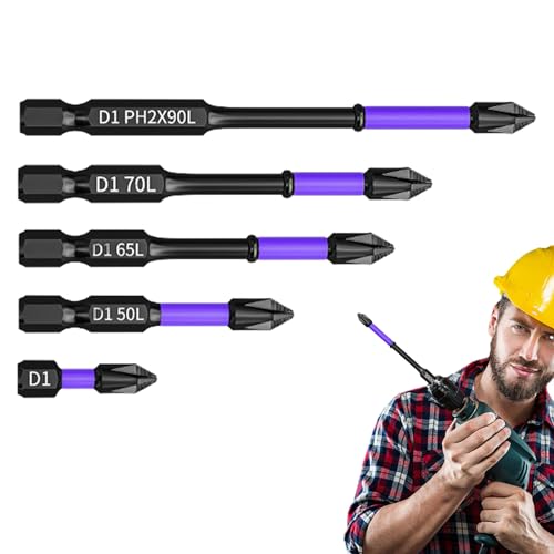 Holdes Schraubendreher-Bit-Set, rutschfeste Schraubendreher-Bits – Magnetbohrer-Set, stoßfest, vielseitig einsetzbar für Schraubendreher 1/4 Zoll, stoßfeste Bohrer von Holdes
