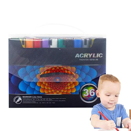 Holdes Stoffmalmarker, Acrylfarben-Set für Kinder, für Felsmalerei, wasserdichter Kleidungsmarker, schnell trocknendes Handwerk, Kunstbedarf für Erwachsene und Kinder Holdes Stoffmalmarker, Acrylfarben-Set für Kinder, für Felsmalerei, wasserdichter Kleidungsmarker, schnell trocknendes Handwerk, Kunstbedarf für Erwachsene und Kinder von Holdes