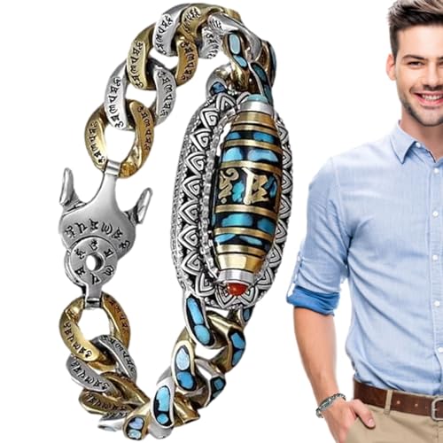Holdes Türkisfarbene Armbänder – Perlenarmbänder aus Steinen, stapelbar, runde Perlen, verstellbar, aus Edelsteinen, dehnbar, für Damen, Erwachsene und Männer von Holdes