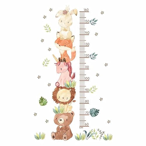 Holdes Wachstum des Babys | Niedliche Wandaufkleber, misst die Höhe der Tafel, Wachstum der Höhe, Aufkleber für das Wachstum der Tiere im Wald von Holdes