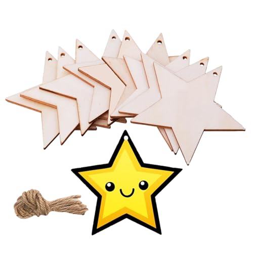 Holdes Weiße Ornamente aus Holz – Weihnachtsdekoration, unvollendet – Holzscheiben für Anhänger aus Holz, Stern, DIY, kreative Weihnachtsdekoration, Kunsthandwerk DIY Holdes Weiße Ornamente aus Holz – Weihnachtsdekoration, unvollendet – Holzscheiben für Anhänger aus Holz, Stern, DIY, kreative Weihnachtsdekoration, Kunsthandwerk DIY von Holdes