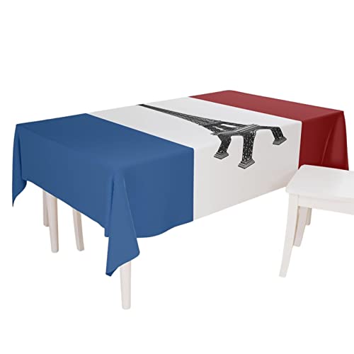 Patriotische Tischdecke, Motiv: Frankreich-Flagge, wiederverwendbare Küchentischkleidung mit dickem Stoff, Polyester und Gabardine, Tischdekorationen für Partys von Holdes