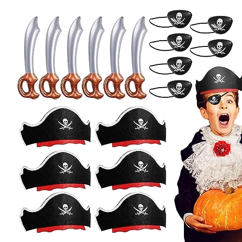 Piratenhüte – Set für Piratenparty, Cosplay, aufblasbare Schwerter, für Piratenaugen, Halloween, für Cosplay-Party Piratenhüte – Set für Piratenparty, Cosplay, aufblasbare Schwerter, für Piratenaugen, Halloween, für Cosplay-Party von Holdes